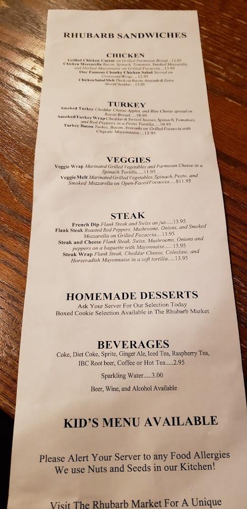 Rhubarb House Menu image 2